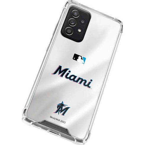 MLB Miami Marlins Home Jersey Galaxy A72 5G Clear Case